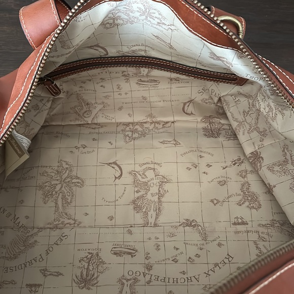 Tommy Bahama 20” Leather Duffel Bag VG Condition - Picture 6 of 7